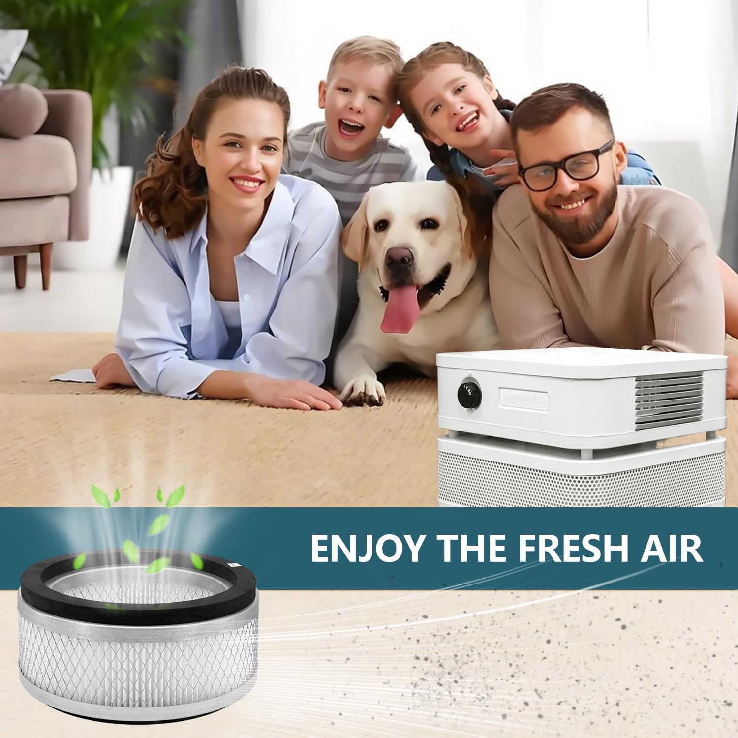 H13 Replacement Air Filter Compatible with Austin HM100 Air Purifier, 3 In 1, H13 High-Efficiency Activated Carbon Filter, 1-pcs - Image 5