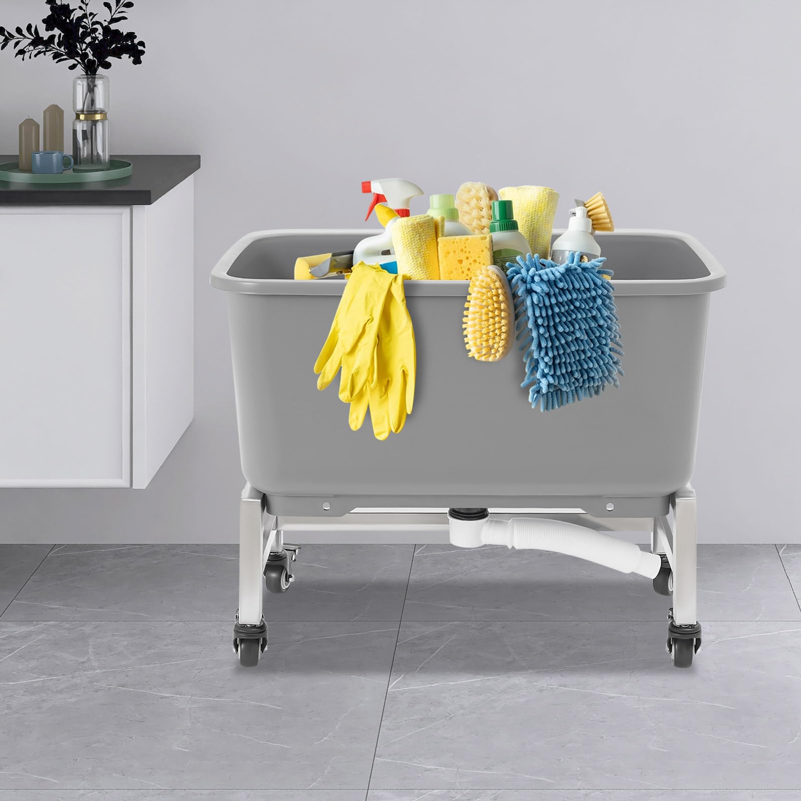 Lavandino for mocio commerciale Vaschetta for mocio in plastica con ruote