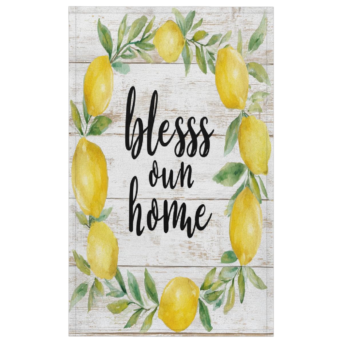 Bless Home - Paños de cocina con corona de limón en tablero de madera, 45 x 72 cm, paños de cocina suaves y absorbentes de microfibra de secado rápido para decoración del hogar, paquete de 6