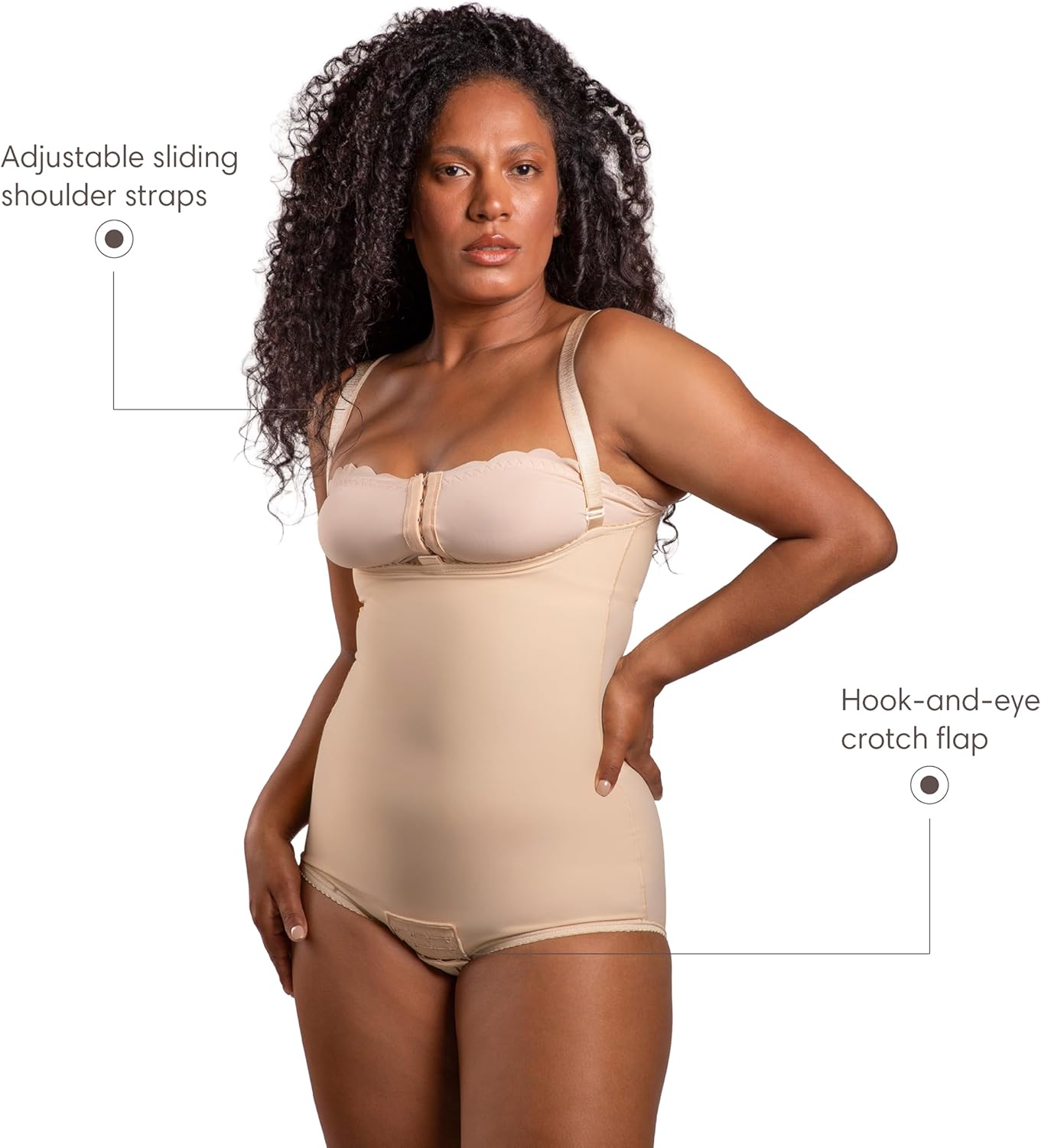 Isavela Second Stage Compression Bodysuit – Panty-Length, Post-Surgical Recovery, Adjustable Straps (BS02)