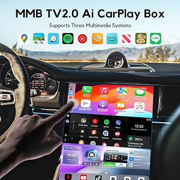 MMB Magic AI Box 3.0 Wireless CarPlay & Android Auto Adapter, Android 12 os, 4GB+32GB Multimedia Video Box Online YouTube/Netflix/Play Store/HDMI Out for OEM Wired Apple CarPlay Cars