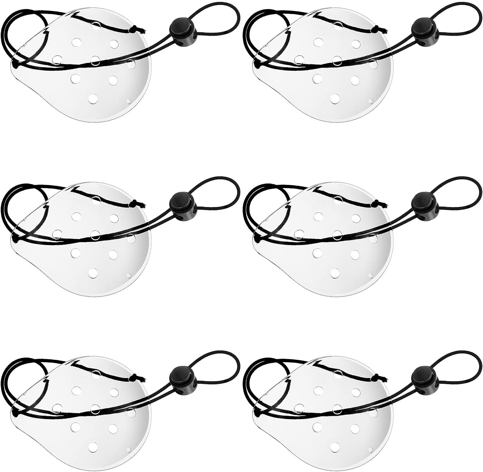 6 Pcs Eye Shield Clear Eye Patch Plastic Eye Shield Transparent Ventilated Eye Surgery Coverings Breathable After Surgery Eye Protections Eye Care Supplies for Patient Men Women
