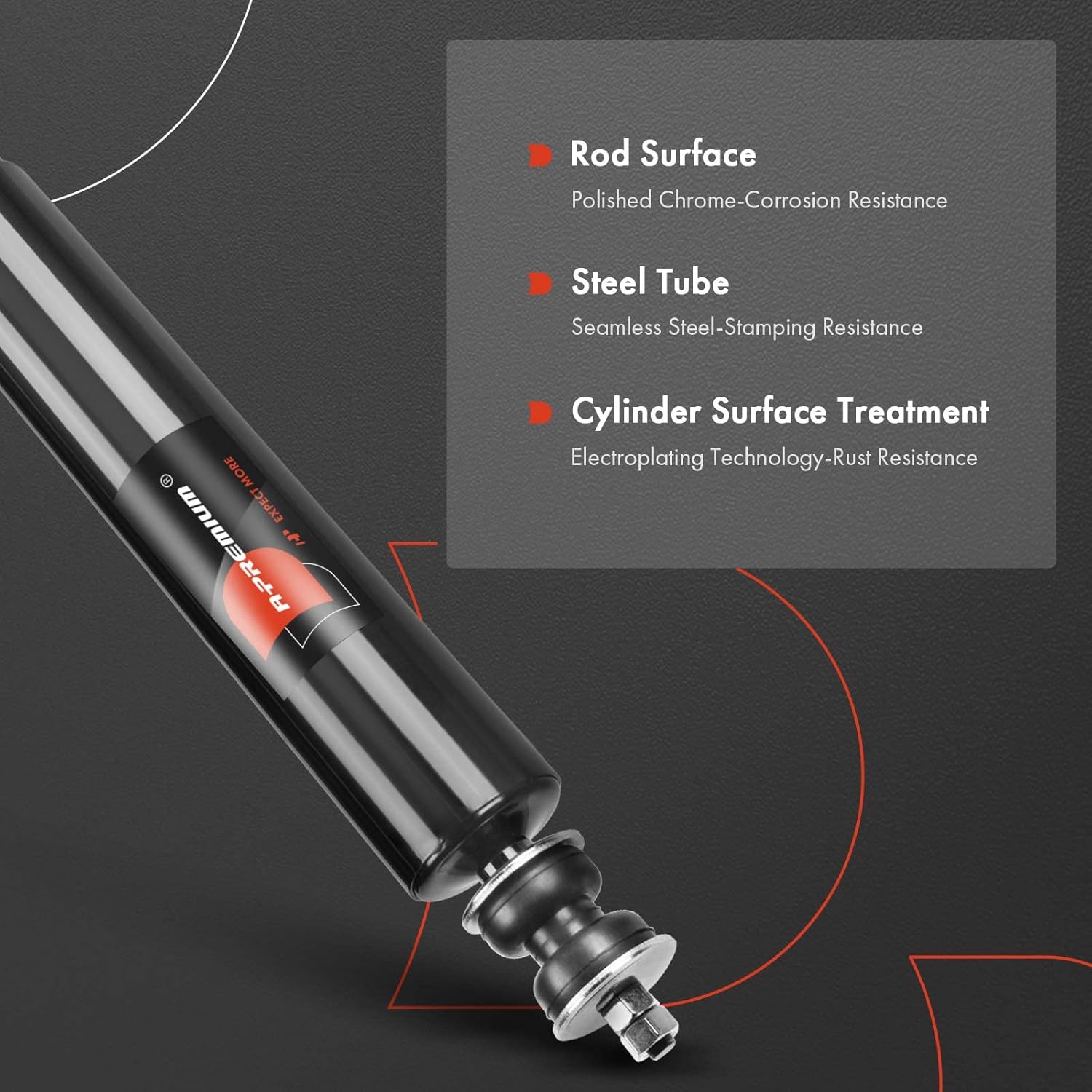 A-Premium Rear Pair (2) Shock Absorber Compatible with Ford F-150 1997-2003, F-150 Heritage 2004, RWD Only, Driver and Passenger Side