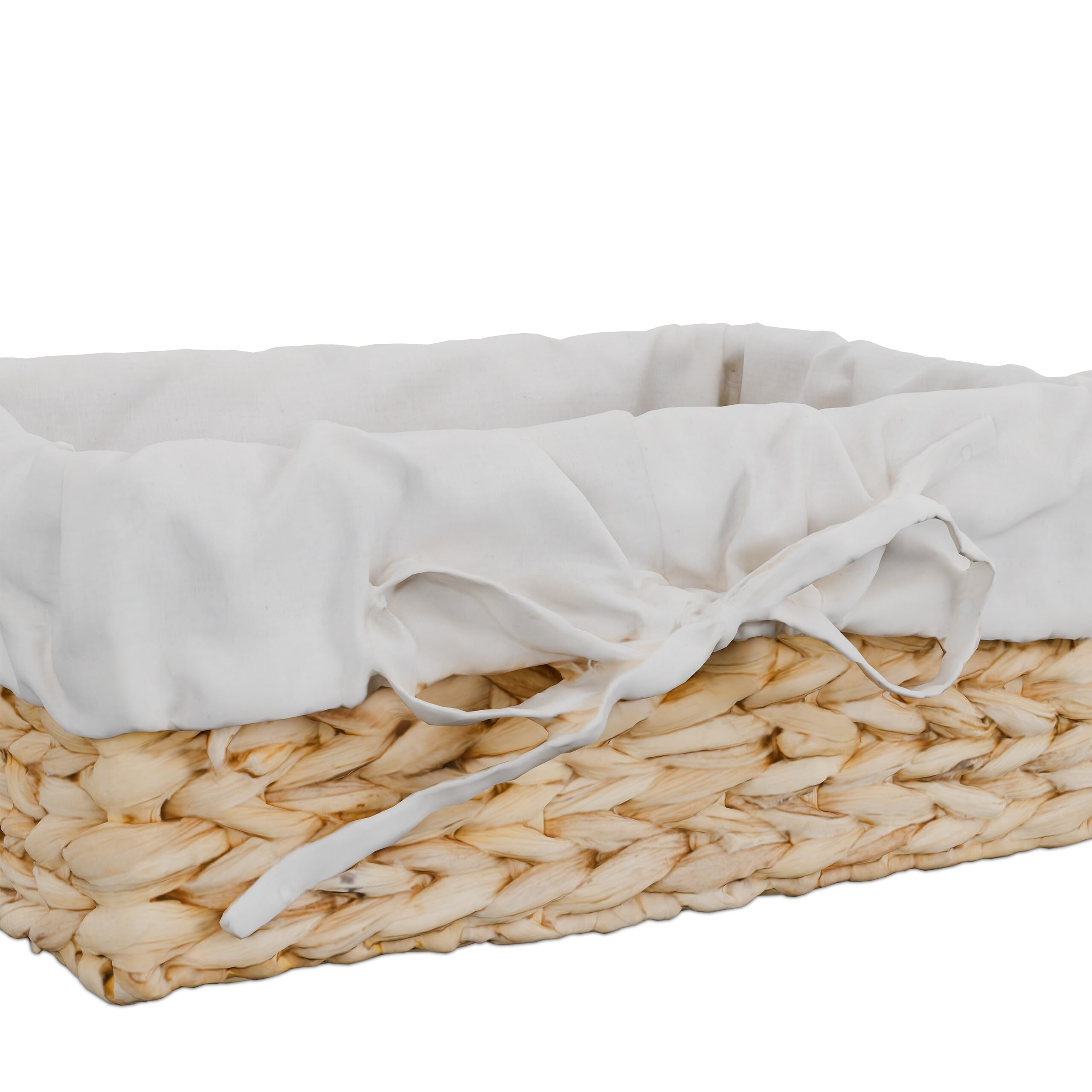 Relaxdays Corbeille à Pain, lot Pratique de 3, Insert en Coton, Design scandinave, Nature et crème