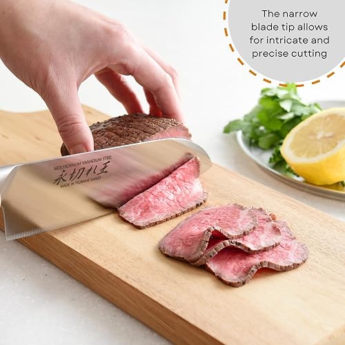 Miniatura 3 de Sanjo Craft Cuchillo japonés nunca afilado  Cuchillo de cocina de chef todo en uno de acero inoxidable de 7 pulgadas