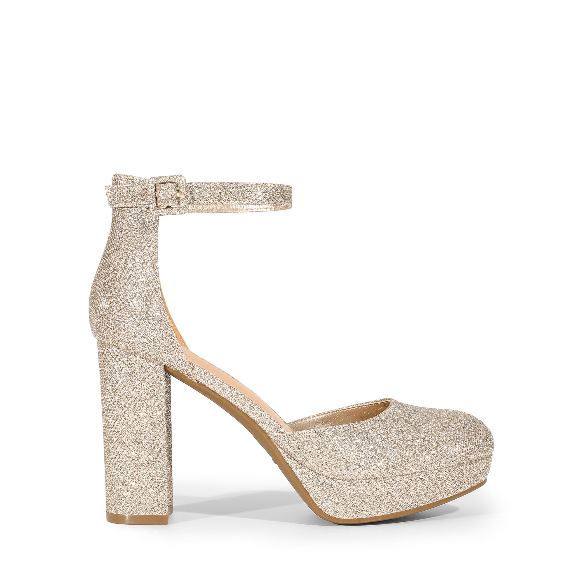 DREAM PAIRS Escarpins Femme Plateforme Talon Bloc Haut Mary Jane Style Chic Mode Soirée Mariage Bureau