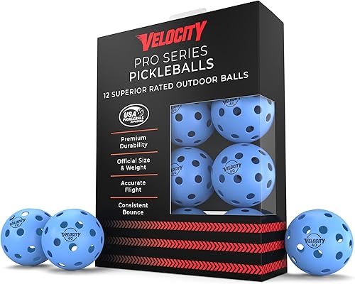 Vista 22 de Pelotas de Pickleball Premium Velocity - Certificadas por USAPA Diseño de 40 agujeros para un rendimiento óptimo al aire libre