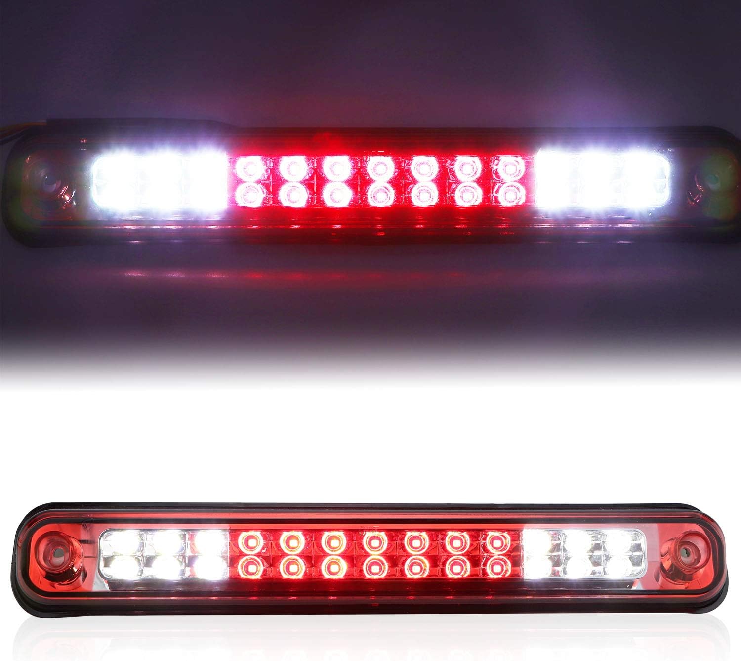 Tresound 3rd Third Brake Light for 1988-1999 Chevy/GMC C1500 C2500 K1500 K2500 Silverado Blazer LED Cargo Lamp High Mount Stop light (Chrome Housing Red Lens)