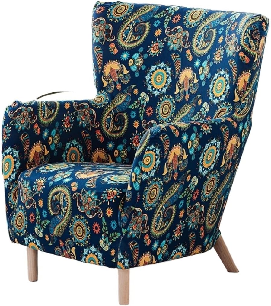 Chair Covers Armchair Stretch Armchair Slipcover for Printted Wing Back Chair Sofa Furniture Protector Living Room(FGT)
