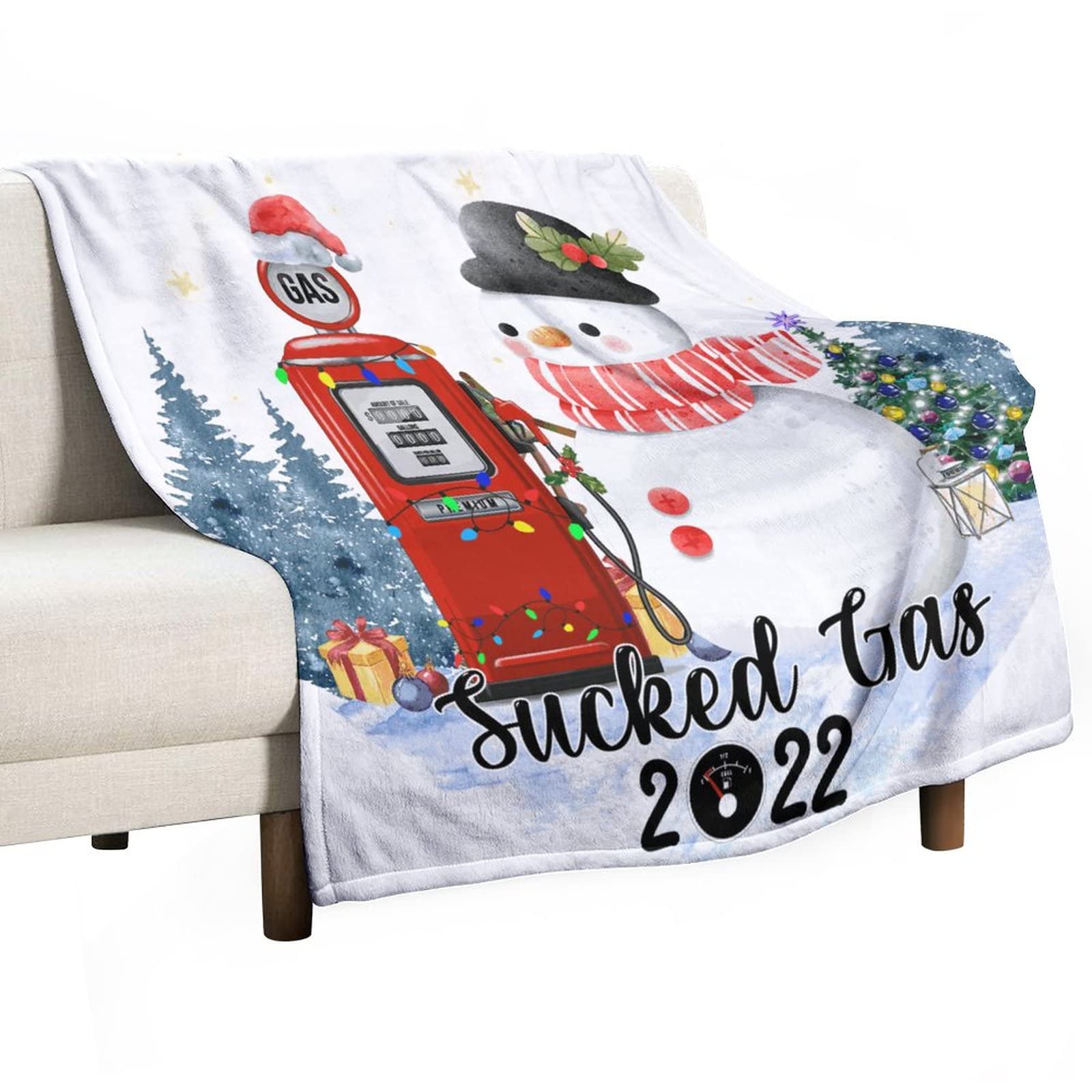 Couverture bonhomme de neige pour canapé et lit en couple