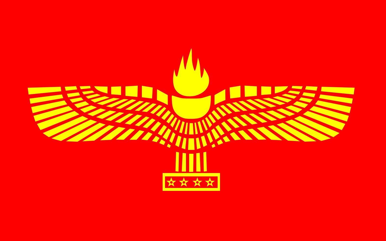 Drapeau Large Peuple syriaque-araméen de qualité supérieure pour extérieur 1m