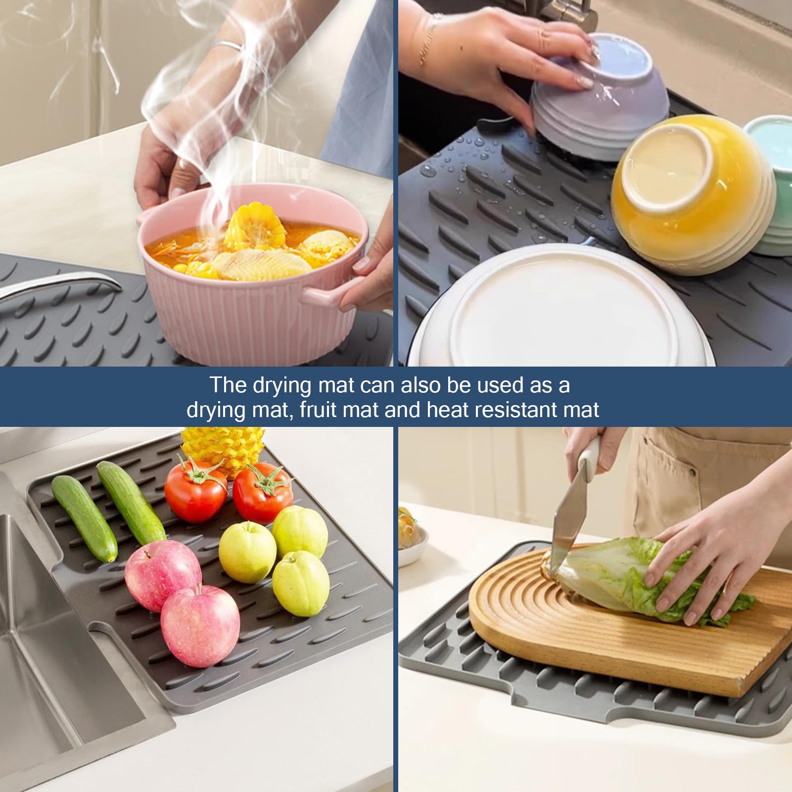 Wanishauber Silikon Abtropfmatte - Hitzebeständig & Faltbar Für Küche