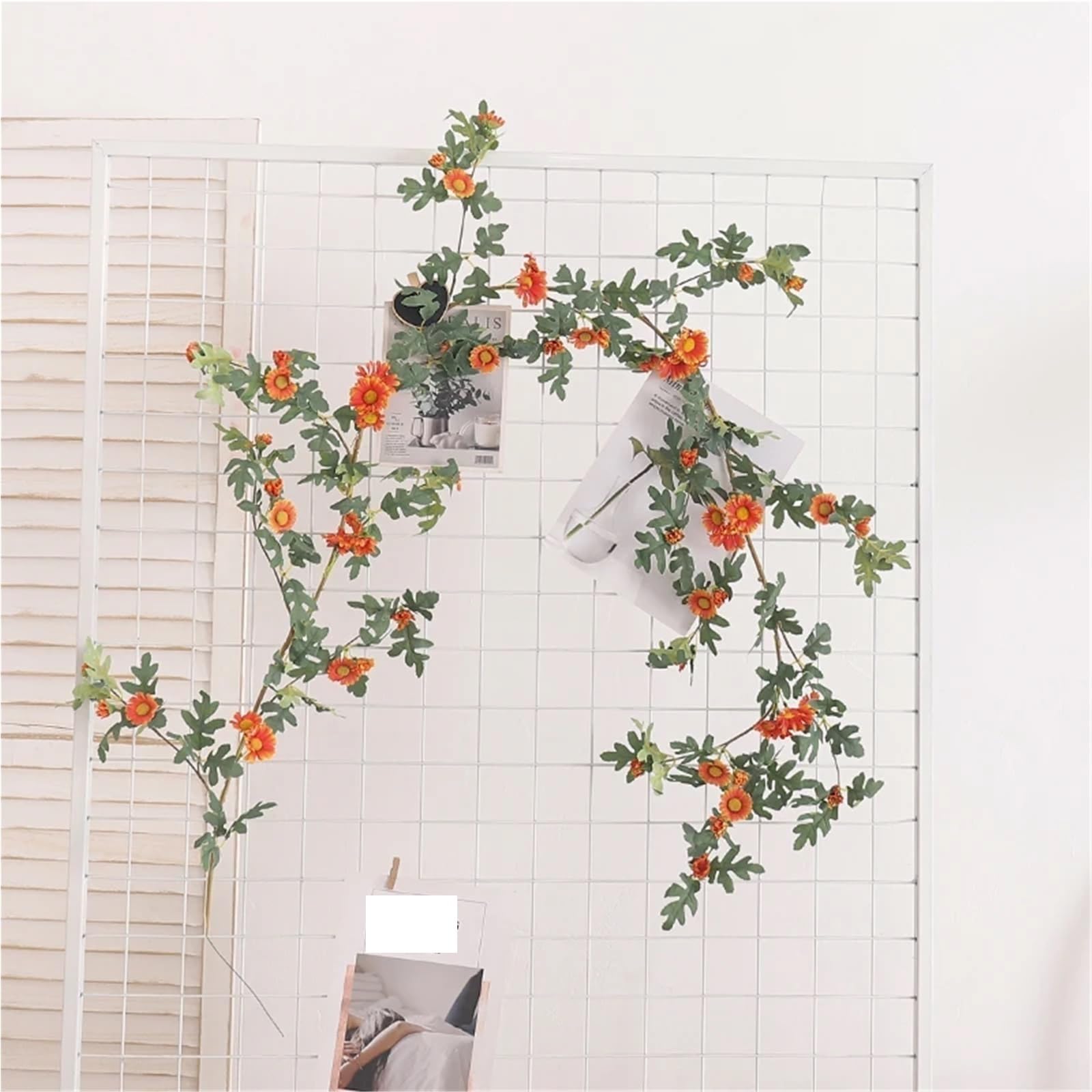 Künstliche Greenery Girlande künstliche Blumen, Girlande Daisy Rattan Wand Hochzeit Party Hotel Home Büro Wohnzimmer Dekoration for Dekoration(Oranje,1pcs)
