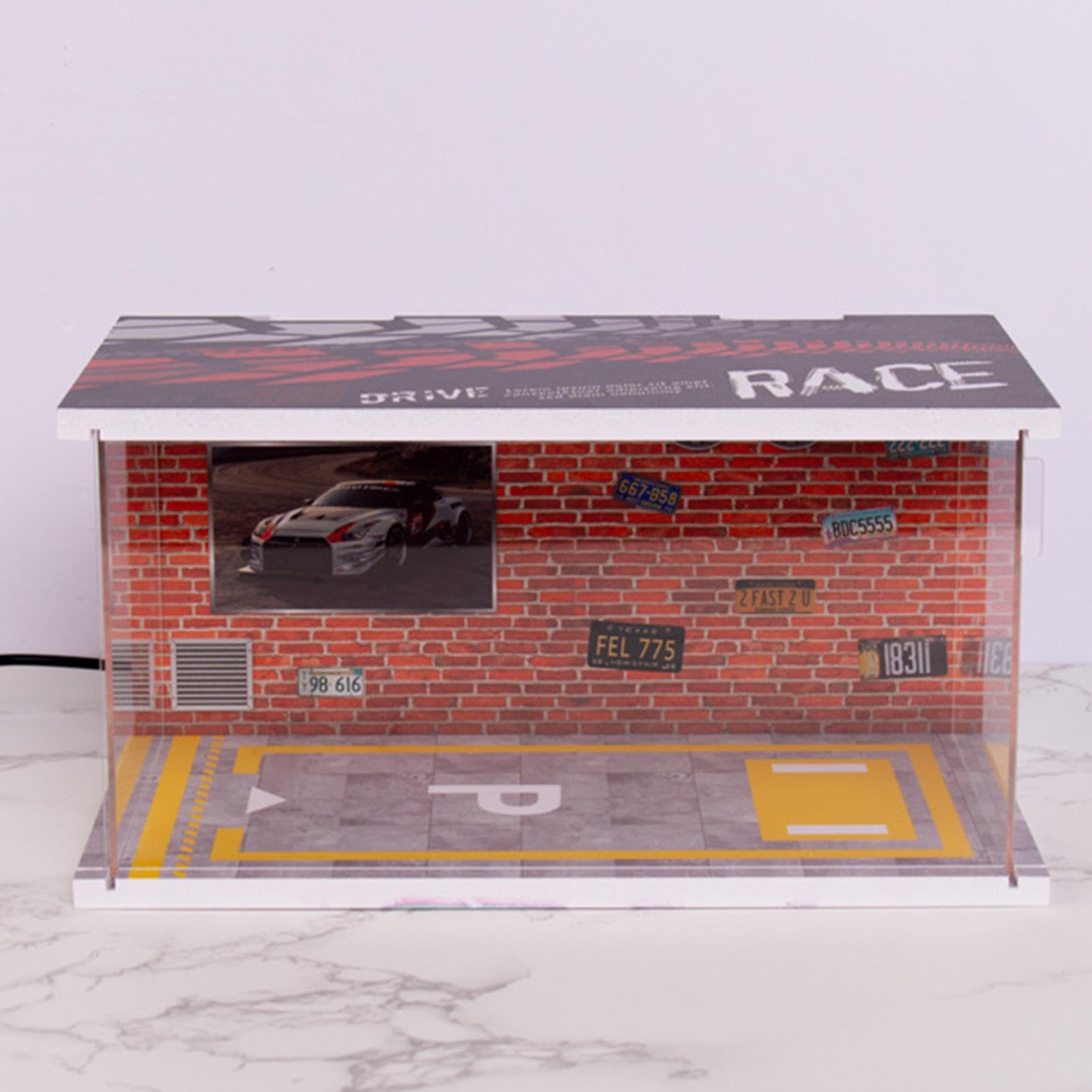 Modèle De Garage,modèle De Garage,Vitrine 1:32 Pour Modèle De Voiture - Vitrine De Modèle De Voiture, Vitrine De Garage De Stationnement Avec Lumières LED Pour Bureau