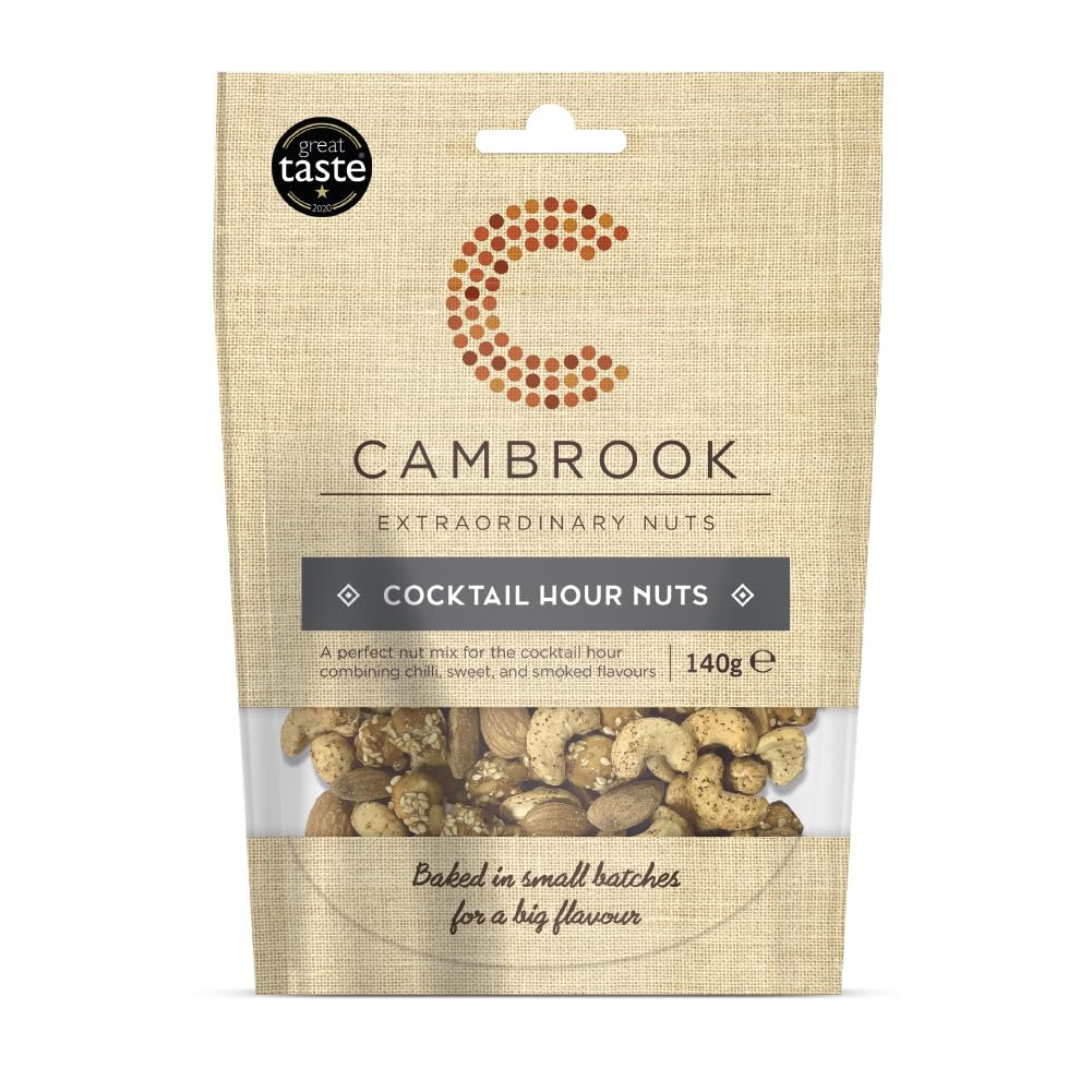 Cambrook - Cocktail Hour Nuts, Spicy, Smoky, & Caramelised Mixed Nuts, 140g Bag