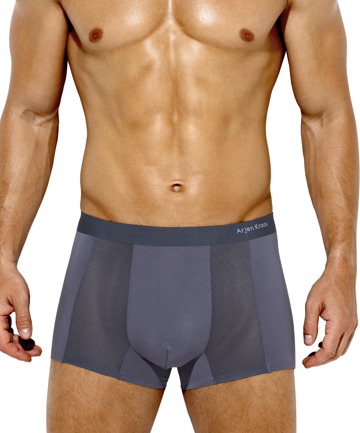 Casey KevinMen's Modal Underwear Ice Silk Boxers Microfibre Trunks Breathable Boxer Briefs Low Rise Sports Underpants Thin Mesh Pouch Pants