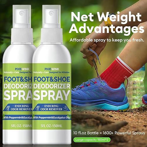 Miniatura 4 de PIXIEWINK Foot & Shoe - Desodorizador en aerosol, eliminador instantáneo de olores de 5 onzas líquidas para zapatos y pies malolientes, frescura