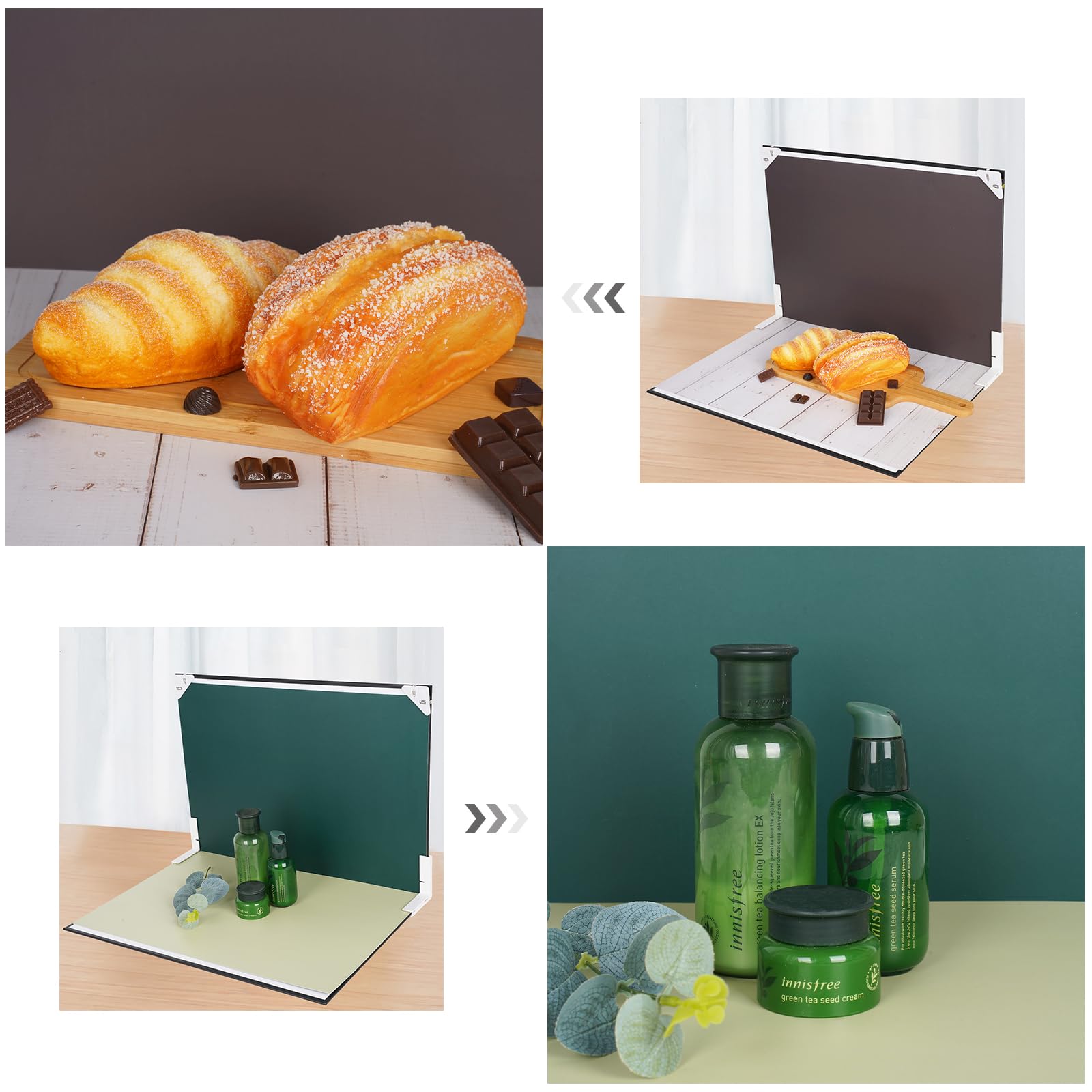 Toile de fond 12 pièces/24 couleurs Ensemble de fond de table en papier pour photos de petits produits photographiques – Mini kit studio photo pour vendeur en ligne