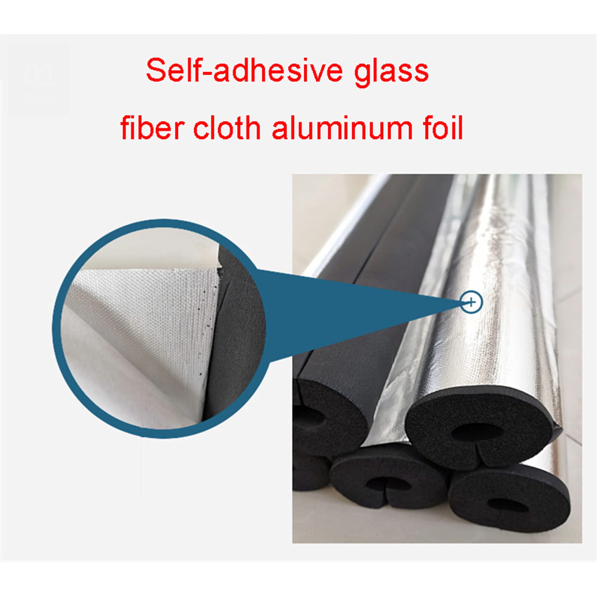 Autoadhesivo Aislamiento De Tubería Largo 95cm Tubo De Aislamiento Para el Aislamiento Externo de Tuberías/Wall thickness 20mm / ID108mm