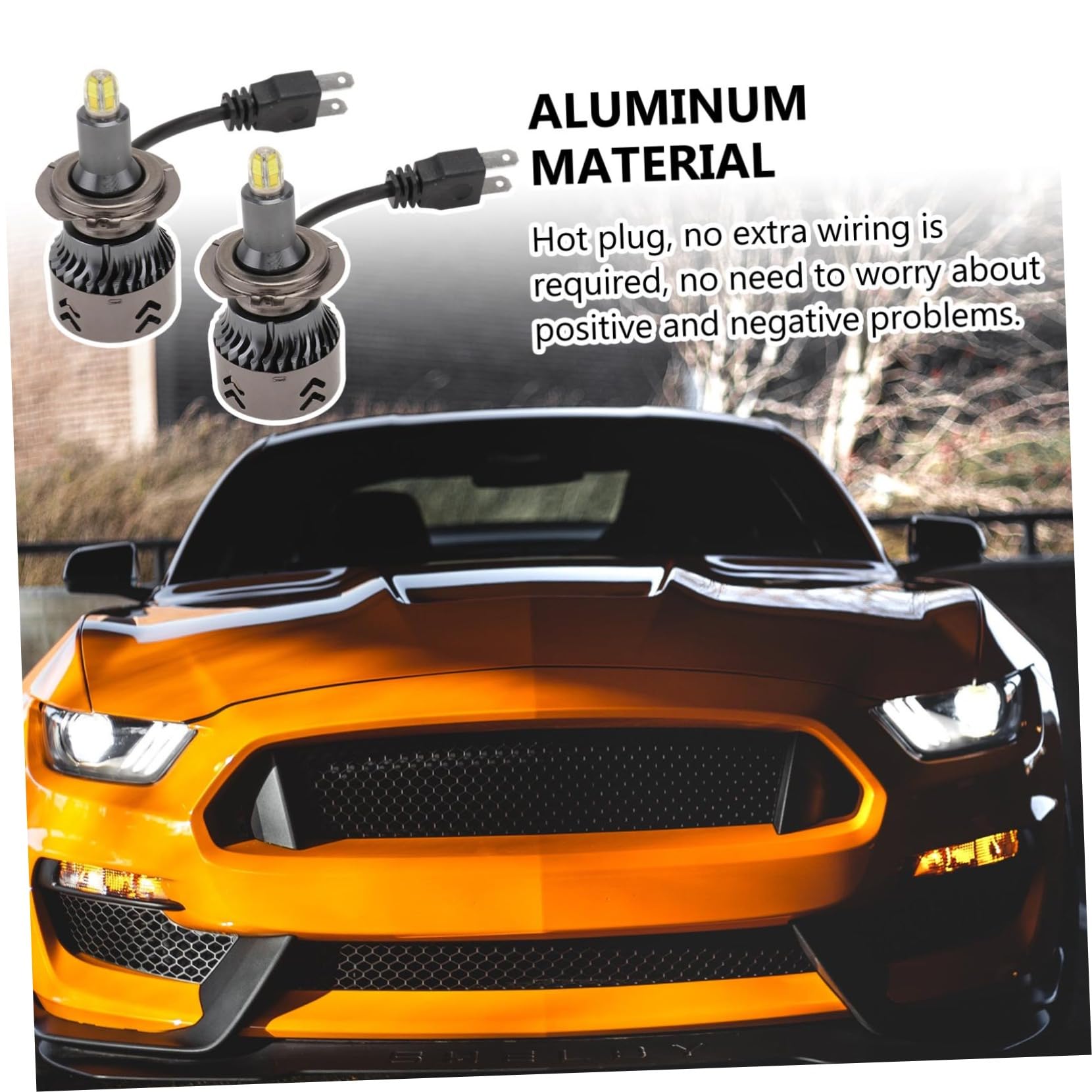 Lampadine LED H7 2 Pezzi in Lega di Alluminio per Fari Auto | 9600lm 60w 9-36v 6000k, Argento, 8 Lati, Alta Luminosità e Dissipazione Termica