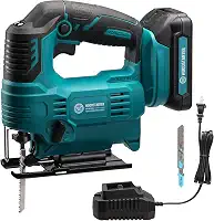 Serra Tico-Tico Sem Fio Com Bateria E Carregador, Serra Tico-Tico Orbital De 3 Posições Para Makita 18V, Ângulo De Chanfro De 0° A 45°, Corte De Madeira, Metal E Pvc De 65 Mm, Com Vácuo