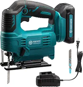 Serra Tico-Tico Sem Fio Com Bateria E Carregador, Serra Tico-Tico Orbital De 3 Posições Para Makita 18V, Ângulo De Chanfro De 0° A 45°, Corte De Madeira, Metal E Pvc De 65 Mm, Com Vácuo