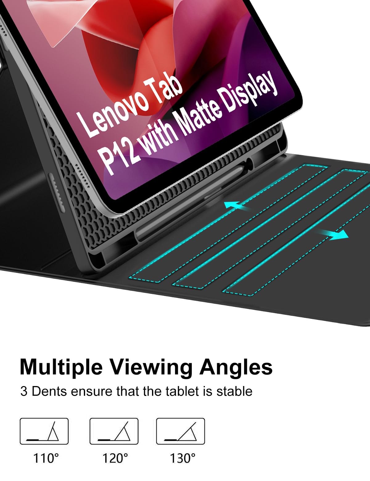 Amazon.com: Lenovo Tab P12 12.7'' 2023 Keyboard Case