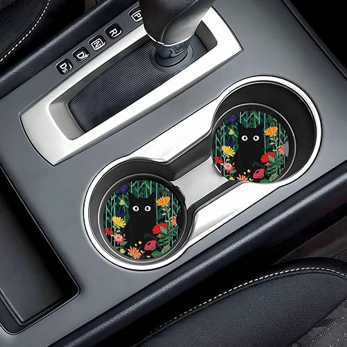 Miniatura 8 de ABLESKY Posavasos de automóvil para portavasos de automóvil, paquete de 2 posavasos absorbentes antideslizantes para automóvil, 2.56 pulgadas