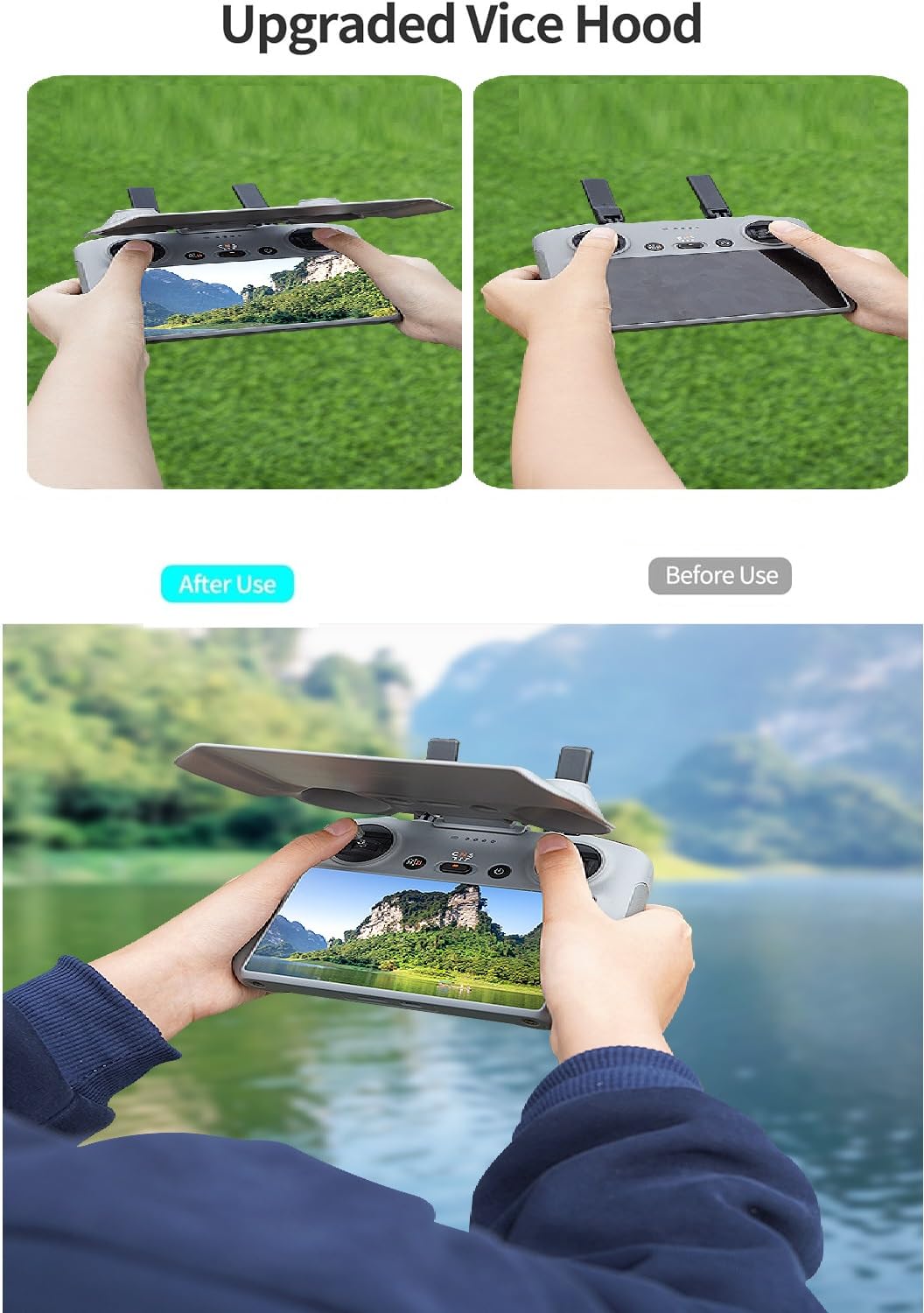 Lito X1/Mini 5/4 Pro RC 2 Sonnenblende I Joystick Schutz I Bildschirmschutz RC-2,Sonnenschutz für DJI RC 2 und RC Controller Joystick Bildschirmschutz, 2-in-1 für DJI Mini 4 Pro Zubehör