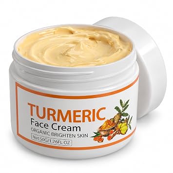 Turmeric Face Cream with Hyaluronic Acid, Daily Moisturizer, 1.76 Fl Oz