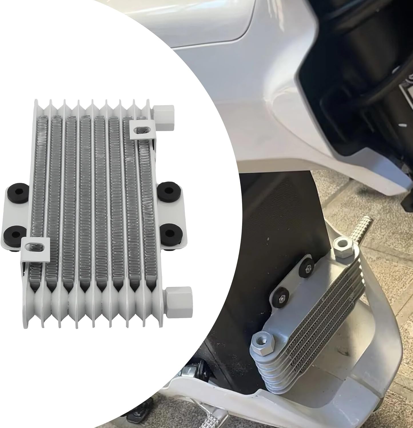 Motorcycle Oil Cooler Radiator Condenser Compatible with ATV Dirtbike Enduro Motocross Universal Accessories