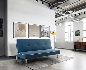 Home Heavenly - Sofá Cama Sol Clic clac 3 plazas, sofá Cama economico, Moderno, Plegable Color Azul