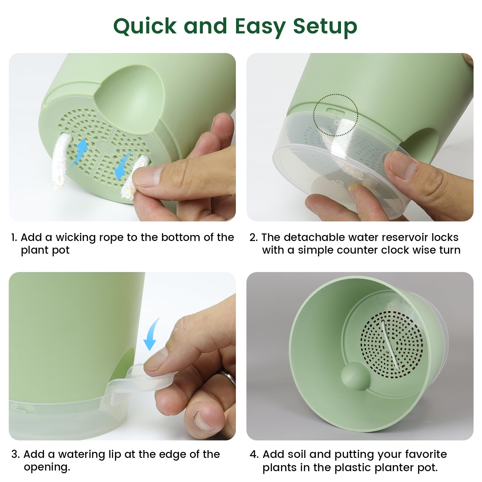 Snapklik.com : Meowell 4 Inch Self Watering Pots For Indoor Plants, 5 ...