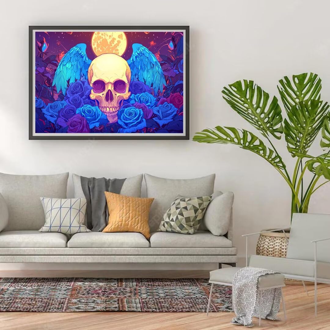 Générique 5D Flower Painting Diament Malarstwo Zestaw, DIY Diamentowe Czaszki Pełne zestawy, Diamentowe zestawy artystyczne dla dorosłych Początkujących, Square Diamond Rhinestone Ścieg krzyżykowy
