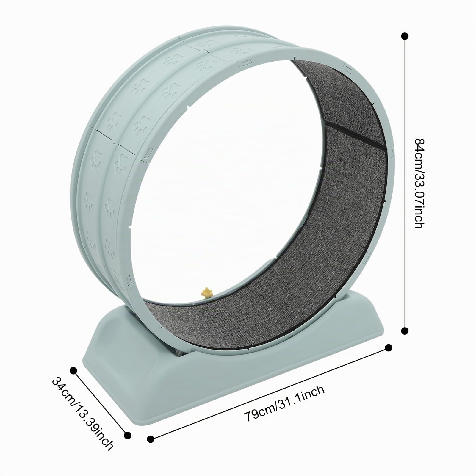 Ruota per gatti Still, 80 cm, per gatti, con catteaser, durata controllabile, per corsa, camminare/allenarsi, fino a 10 kg (blu)