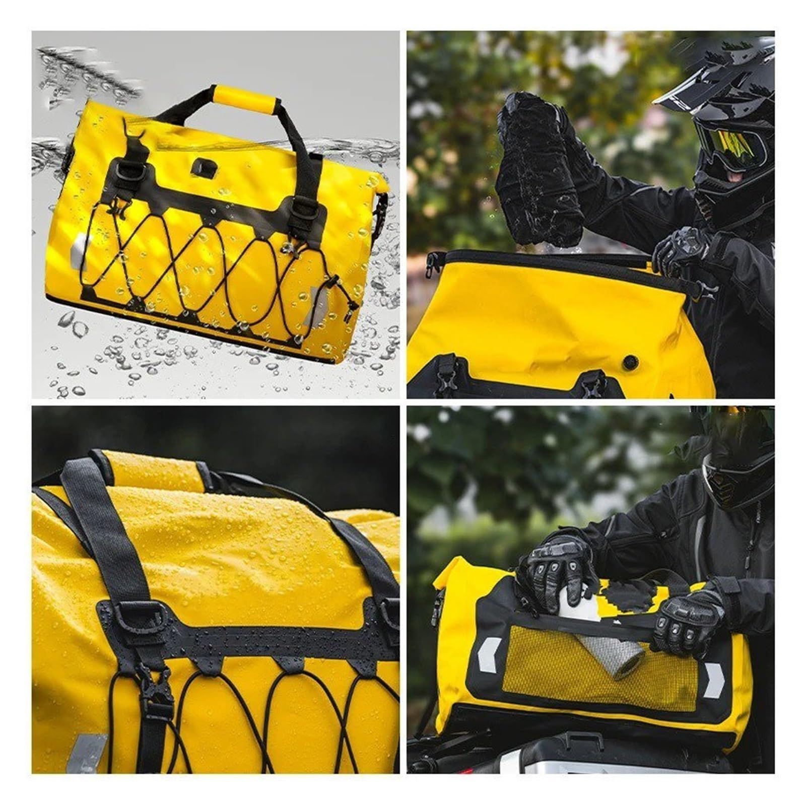 Borsa Coda Impermeabile Universale Per Moto Viaggio Bagagli Asciutti Esterno Zaino 40/66 / 90Lc Borse Da Sella Per Moto(90L color orange)