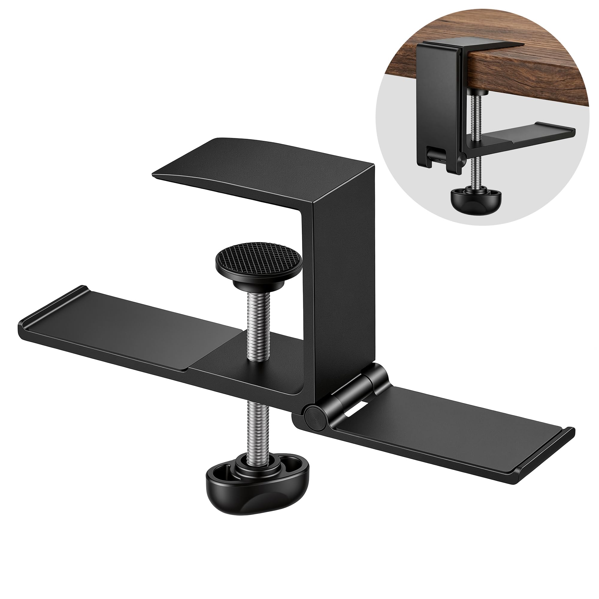 QinCoon Multi-Purpose Clamp-on Under Desk Hook, Heavy Duty Backpack Hook, Headphone Hanger, Steel Clip Holder for Office Accessories, Hanger for Bags, Headsets