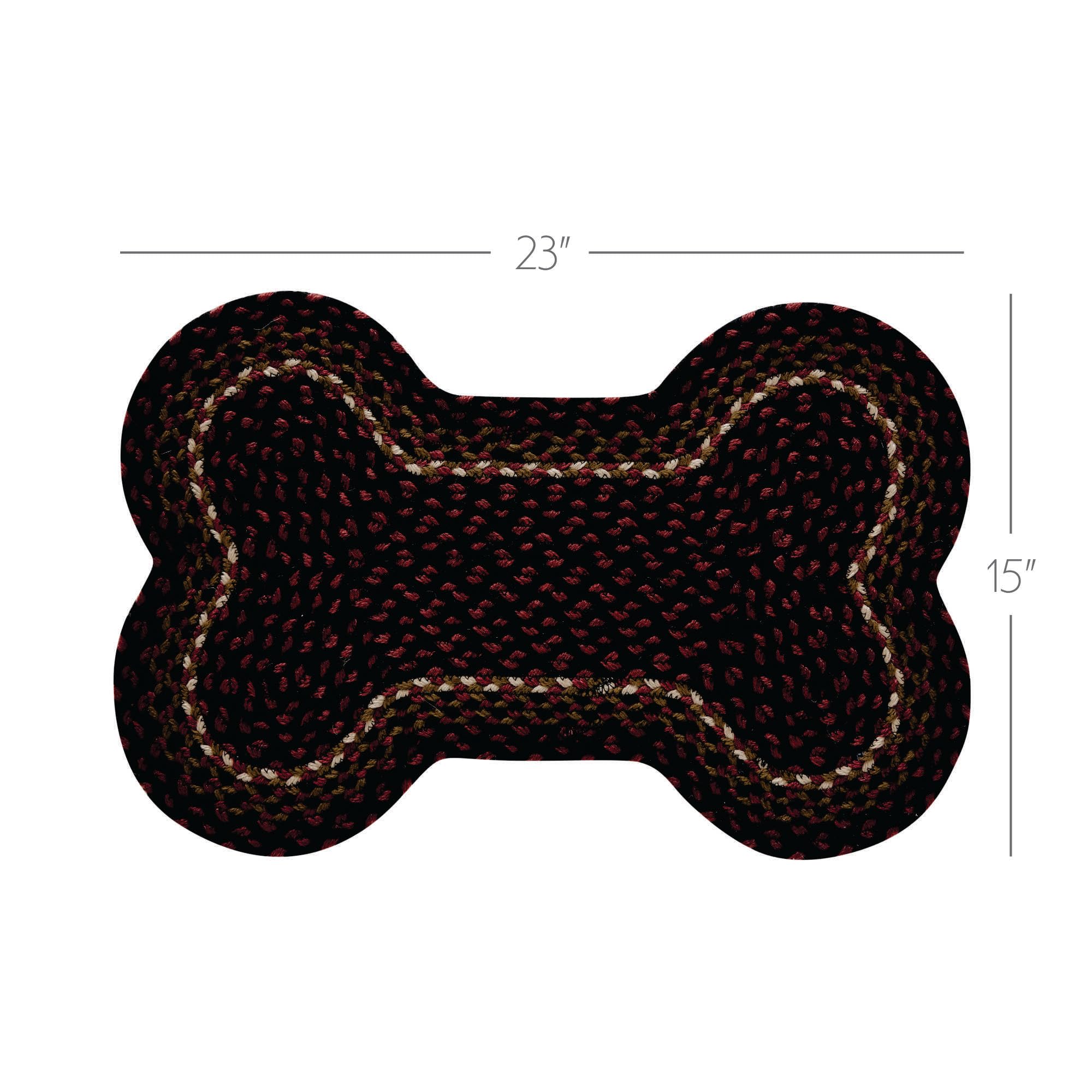 VHC Brands Beckham Indoor/Outdoor Pet Food Mat for Dogs Cats Kitchen Medium Bone Rug 15x23