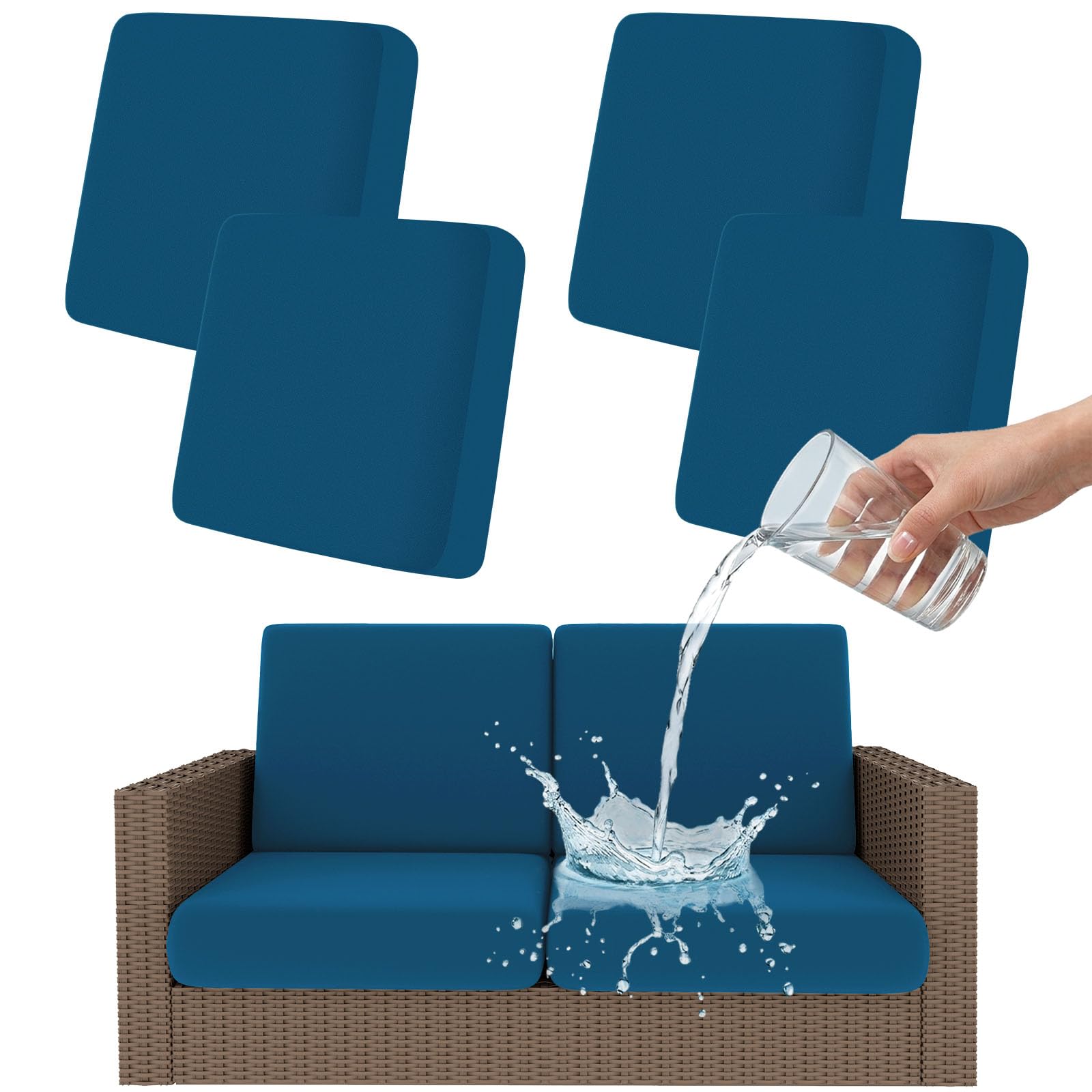 Smiry Waterproof Patio Cushion Covers, Stretch Outdoor Furniture Covers
