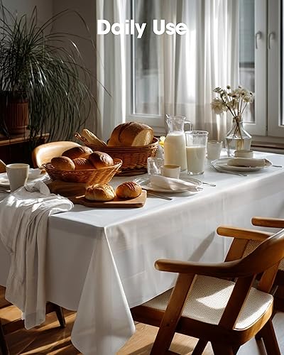 Miniatura 7 de Pureegg Juego de 8 manteles de plástico desechables, 54 x 108 pulgadas, manteles para fiestas, picnic, bodas, manteles decorativos, rectangulares