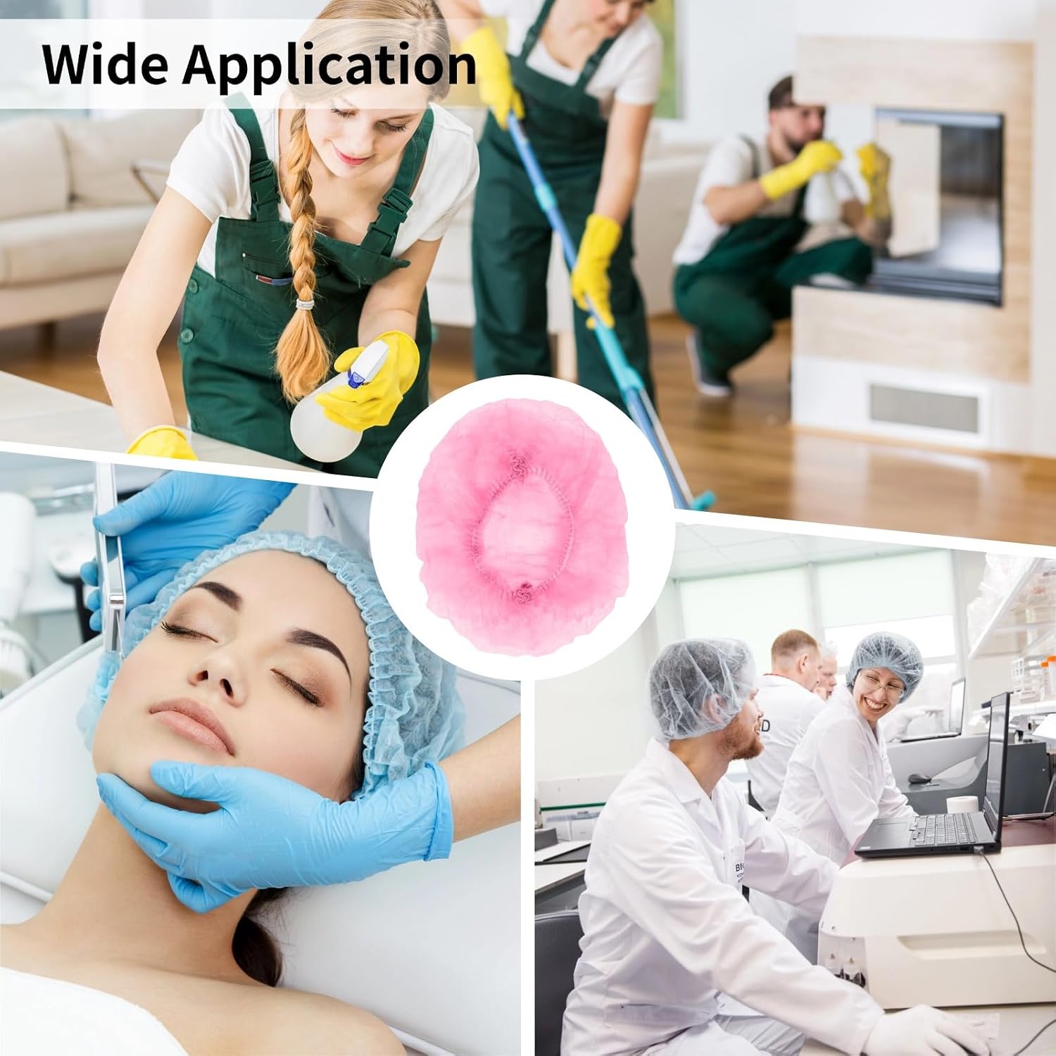 500 Disposable Hair Nets, 20 Bouffant Caps, Elastic Head Cover For Food, Labs, And Salons