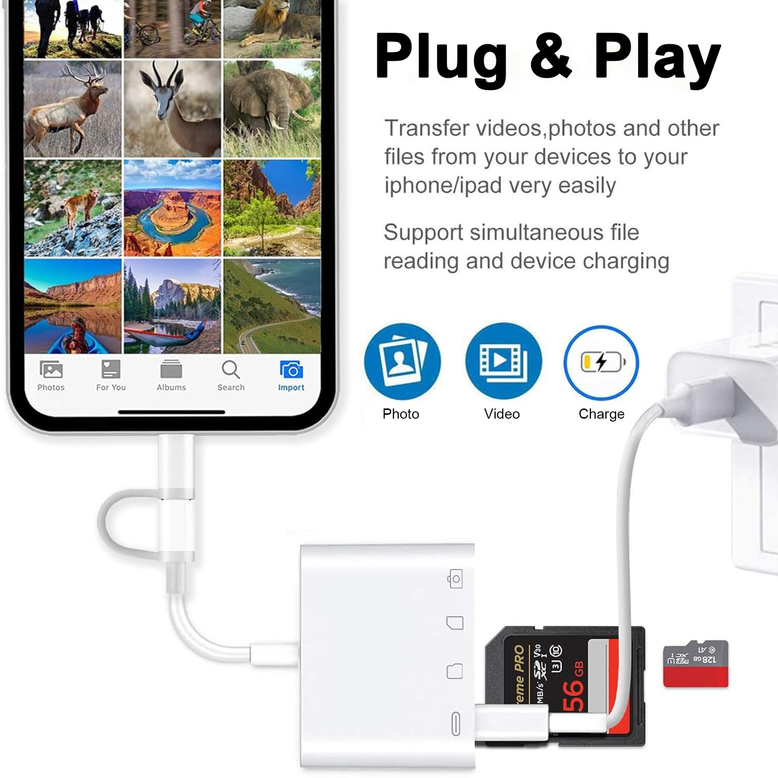 JSAUX USB C naar HDMI-adapter, digitale AV multiport hub met 4K @60Hz, USB A 3.0, 100W PD compatibel met iPhone 16 Pro/16 Pro Max/16/15 Pro Max, Samsung S24/23, MacBook, iPad, Dell, Surface