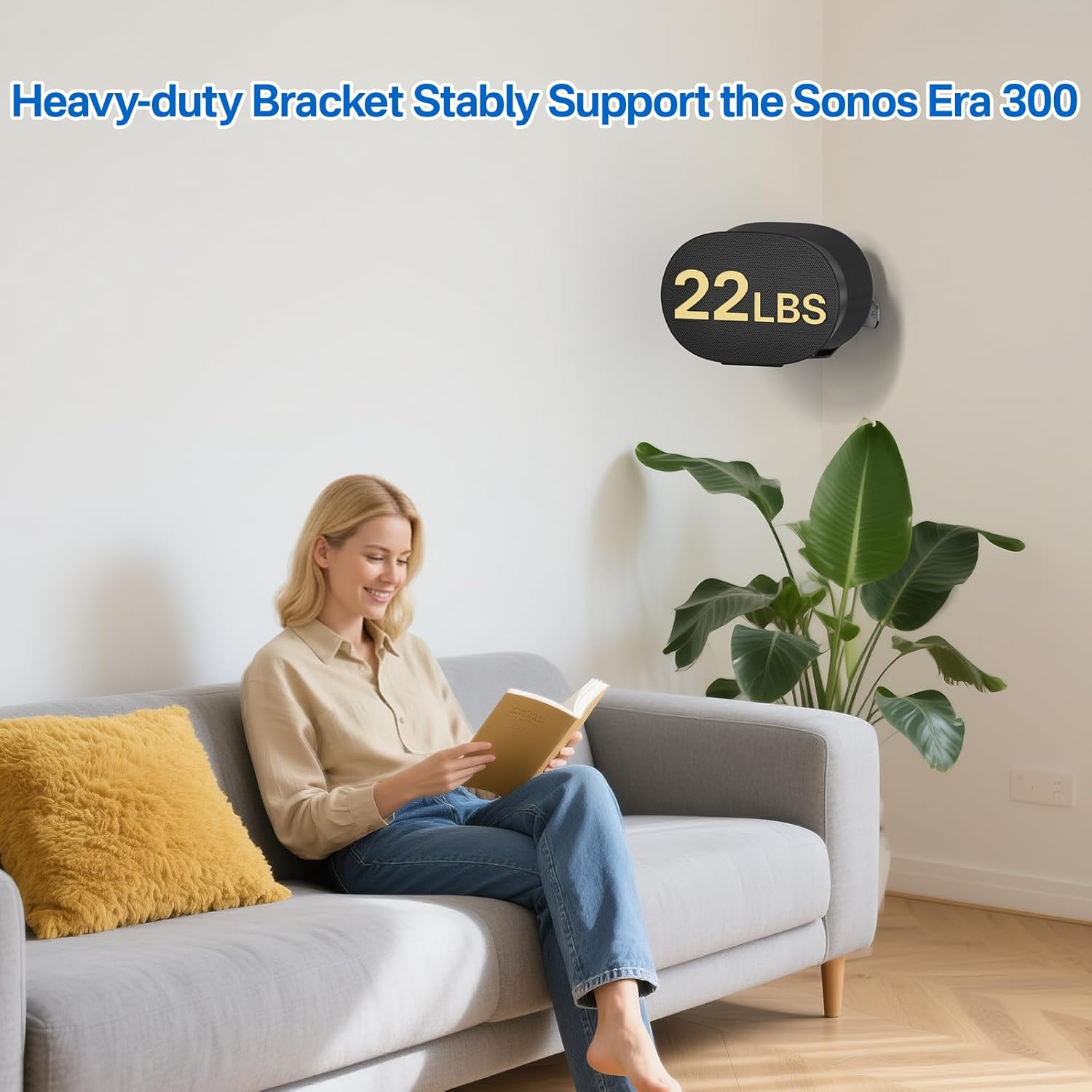 Heavy-Duty Speaker Mount for Sonos Era 300 Corner Wall Mount Bracket, Low Profile Wall Mount for Sonos Era 300 Speaker Corner Mount Easy to Install, Black - Image 6