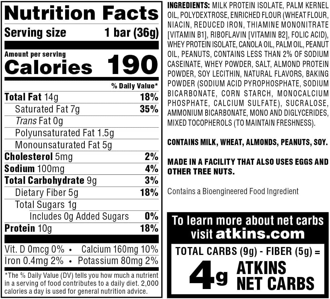 Atkins Protein Wafer Crisps Peanut Butter Keto Friendly 5 Count Yaxa