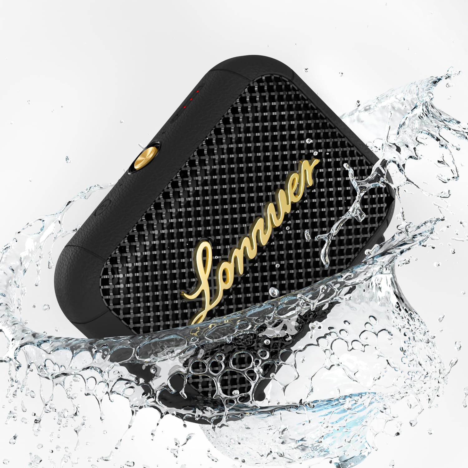Leap Altoparlanti Portatili Wireless Bluetooth-Piccolo Altoparlante Da doccia IPX7,Display Della Batteria,Suono Stereo,TWS,CHIAMATE Con Cinturino Di Montaggio Per Ciclismo,Sport,Viaggi,Campeggio-Nero