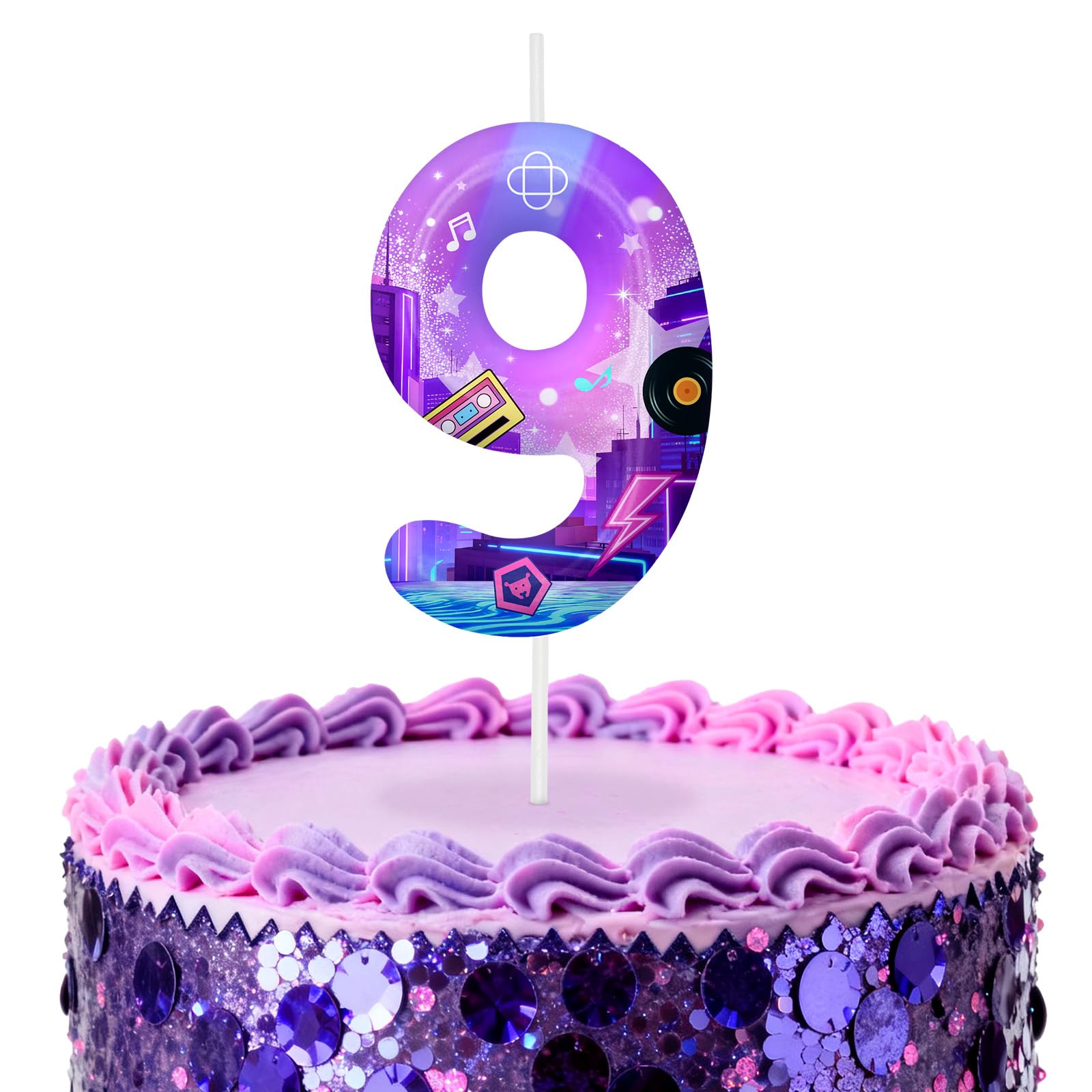 Kpop Number 9 Birthday Candles for Birthday Decorations and Cake Topper