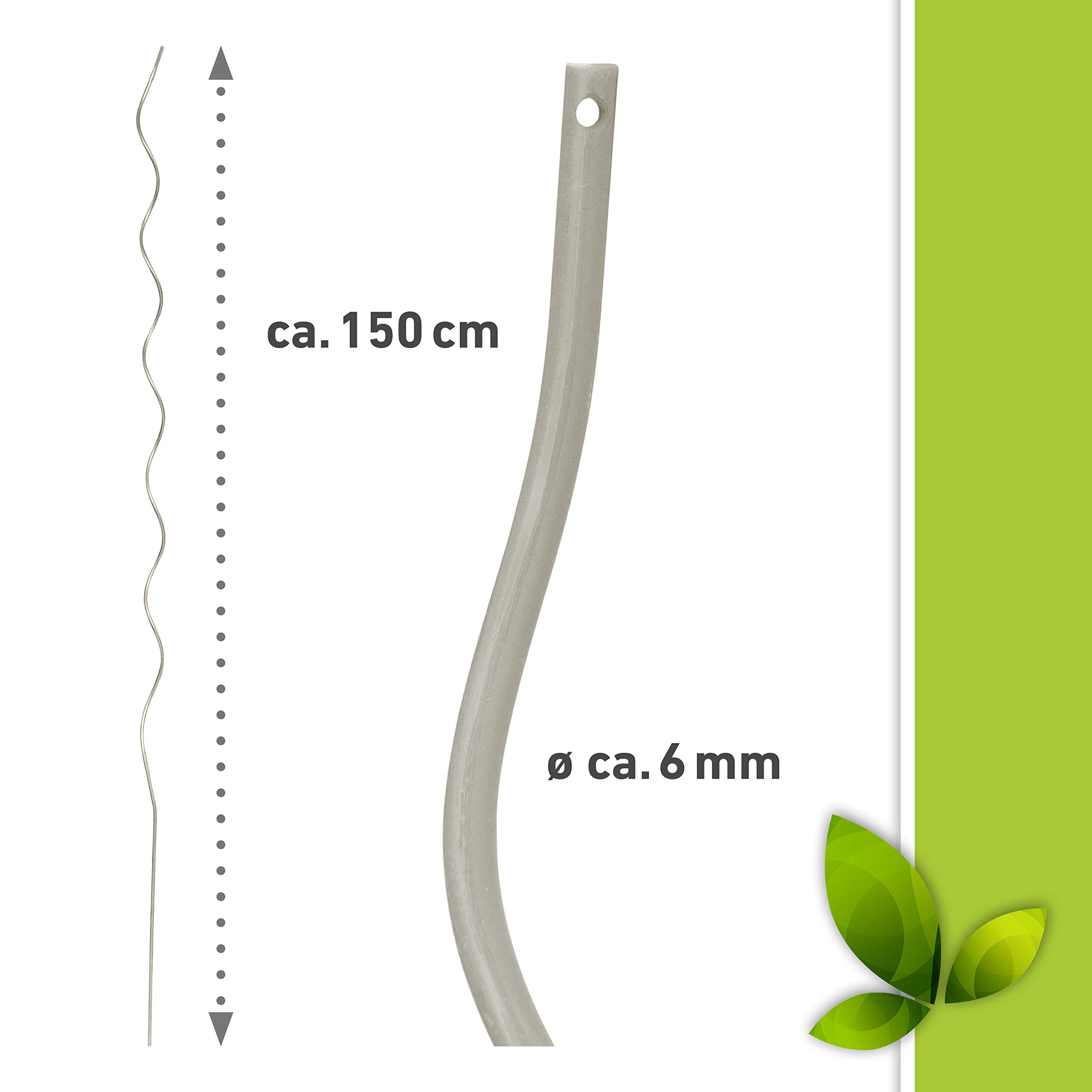 Set 10 Sostegni Tutori a Spirale per Piante Pomodori 150 cm in Acciaio