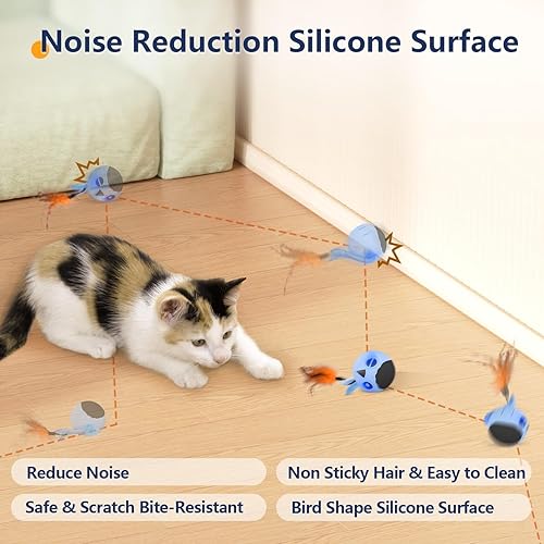 Miniatura 7 de ORSDA Juguetes para gatos, juguete interactivo para gatos de interior, bola móvil automática para gatos adultos de interior, juguetes de gatitos de