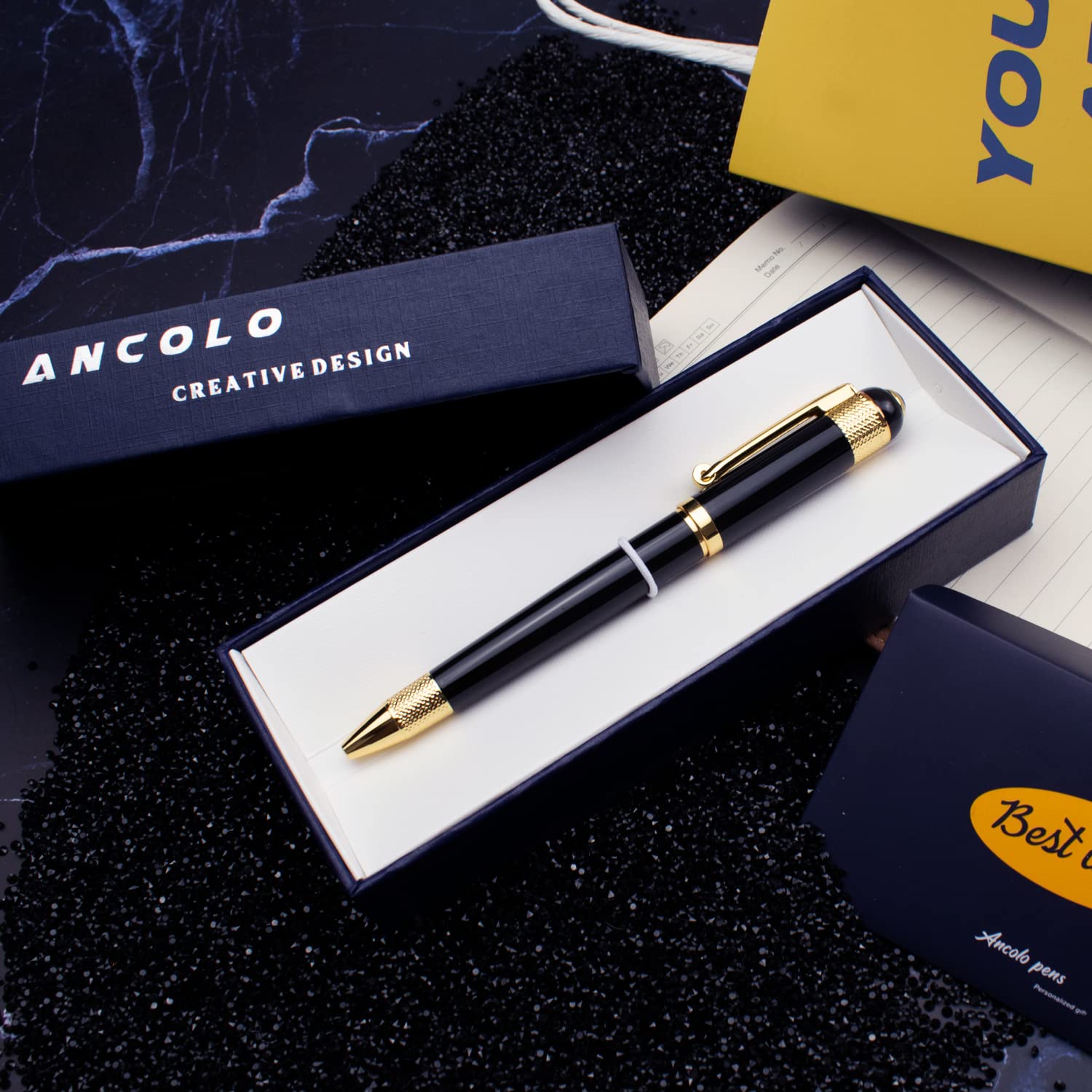 Stylo Bille Personnalisé Avec Gravure - Cadeau D'Entreprise Ou Personnel - Coffret Luxe Cuir PU