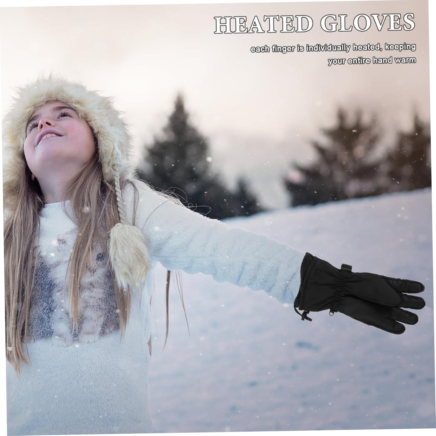 Zerodeko 1pair Rechargeable Heated Gloves for Men and Women Compatible Hand Warmers Electric Heating for Skiing Snowboarding and Outdoor Activities Weather Resistant Design Battery Included